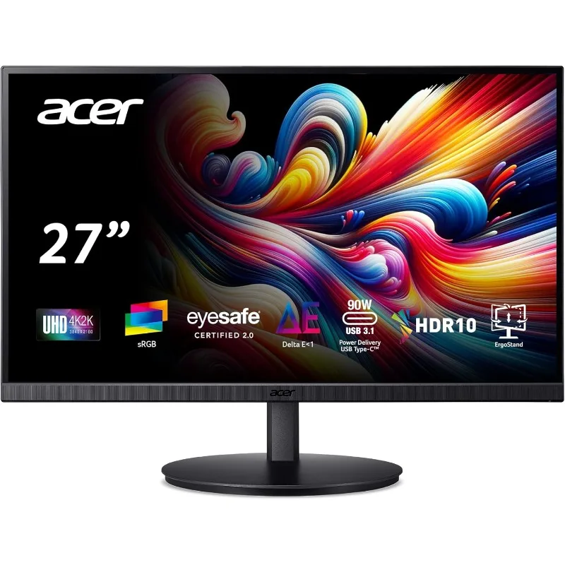 27 Inch 4k IPS Monitor for Home, Office & Creators  99% sRGB Color Accuracy 90w USB-C Port Charges and Connects