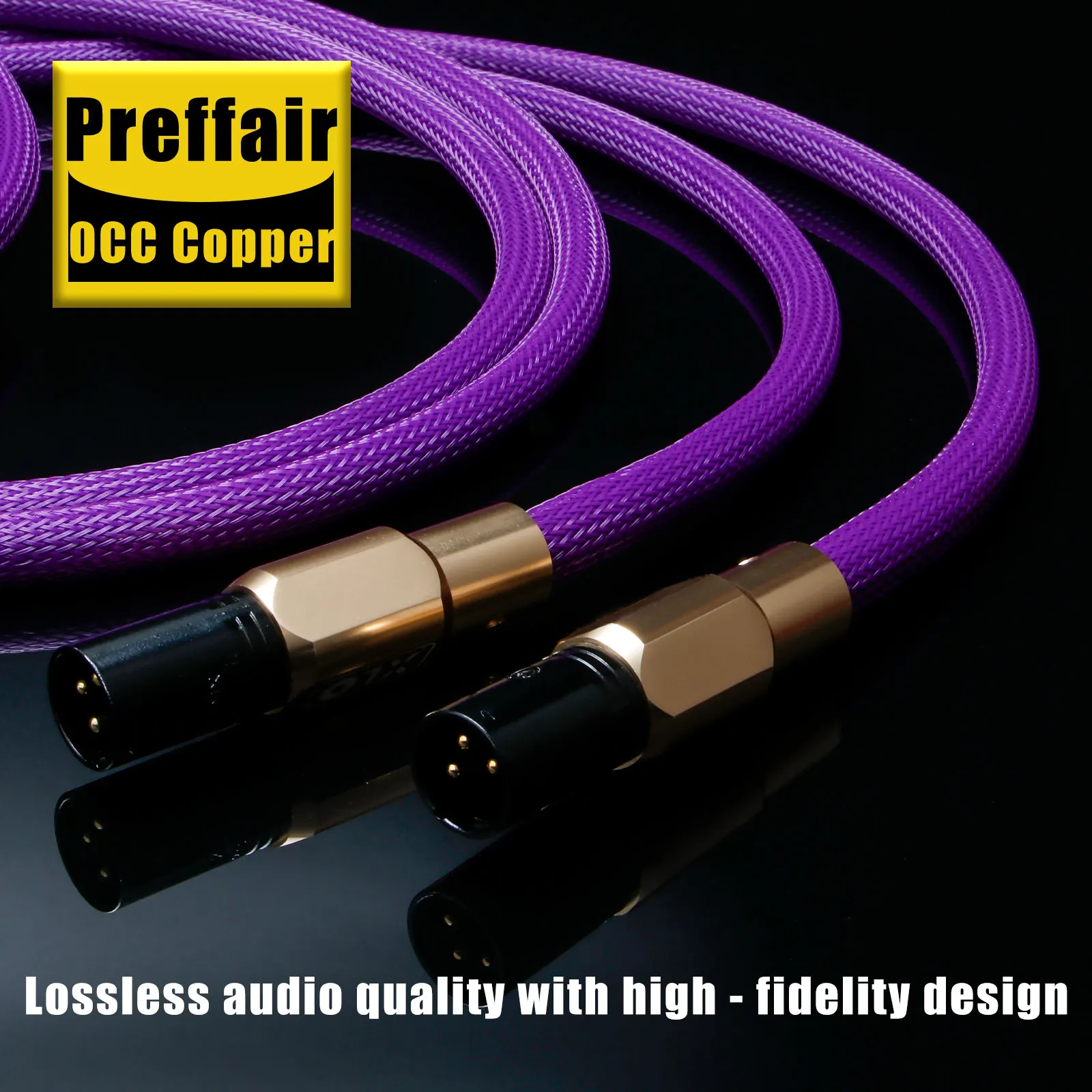 Preffair X423 1 Pair HiFi Audio XLR Cable OCC Copper Singled-Ended Audio  XLR Cable with 3Pins Female to Male Connectors