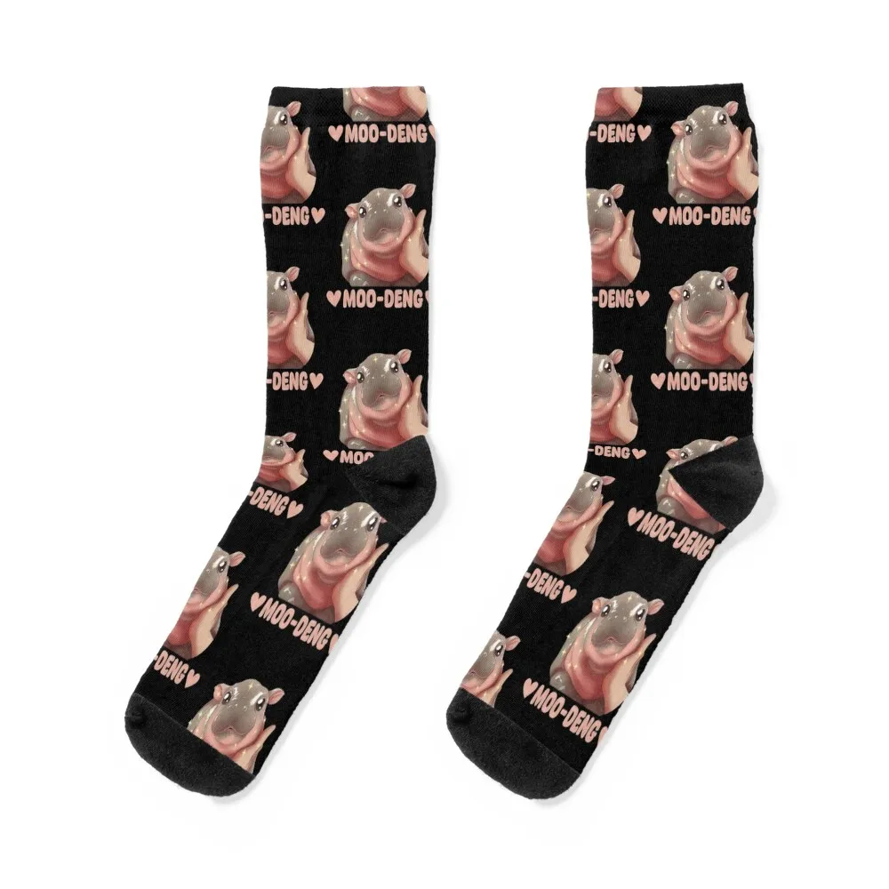 

Moo Deng Cute Baby Hippo Socks valentine gift ideas kawaii halloween japanese fashion Socks Men Women's