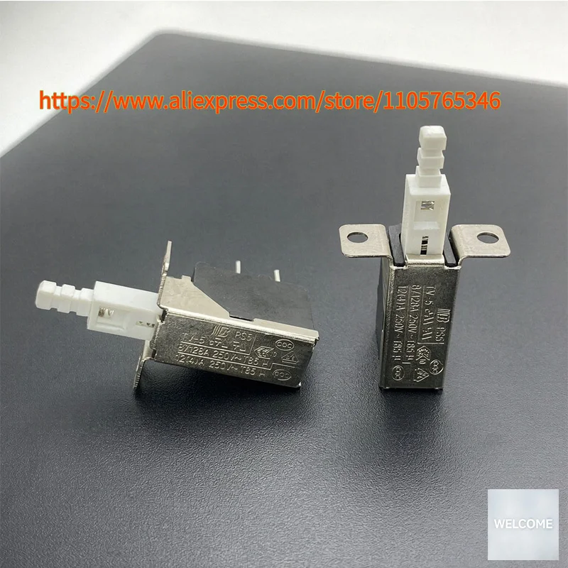5pcs BEJ PS5 TV-5 with Lock Switch Button 8A Straight key Self-Locking Adjustable Power key Button