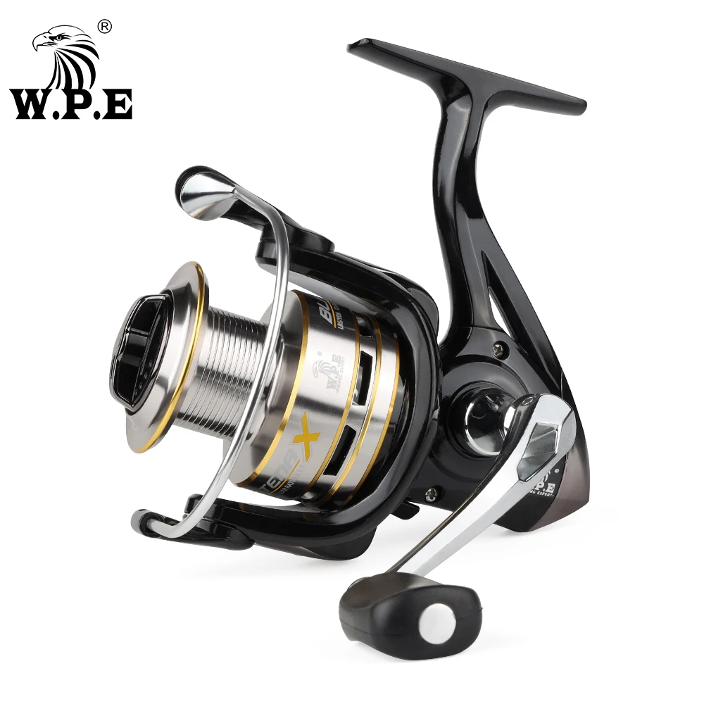 W.P.E BLACK TENA Series 5.1:1 Spinning Fishing Wheel 2000 3000 4000 5000 with 9+1 Ball Bearings 8KG Max Drag Power Fishing Reel