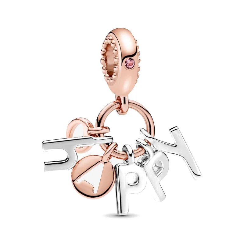 925 الفضة ارتفع الذهب سلسلة أرنب، برج الحديد حبة كليب قلادة مناسبة لسوار أوروبي الأصلي DIY مجوهرات رائعة