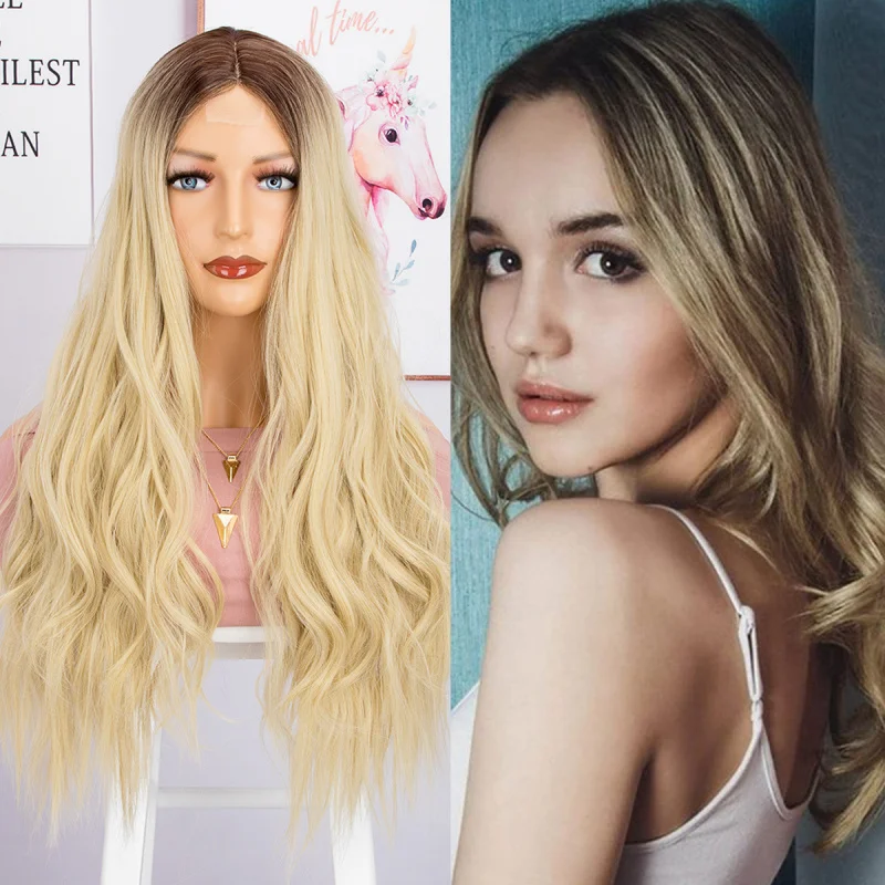perruque-lace-front-wig-synthetique-de-style-europeen-et-americain-pour-femmes-cheveux-longs-boucles-avec-raie-centrale-perruque-brune-degradee-a-blonde
