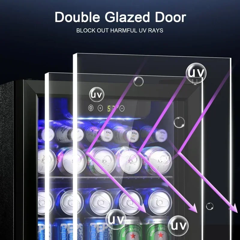 QWAntarctic Star 12 бутылок/48 может быть мини-холодильник для напитков, винный холодильник/шкаф, тихий компрессор для соды, отдельно стоящий 1,3 куб. футов