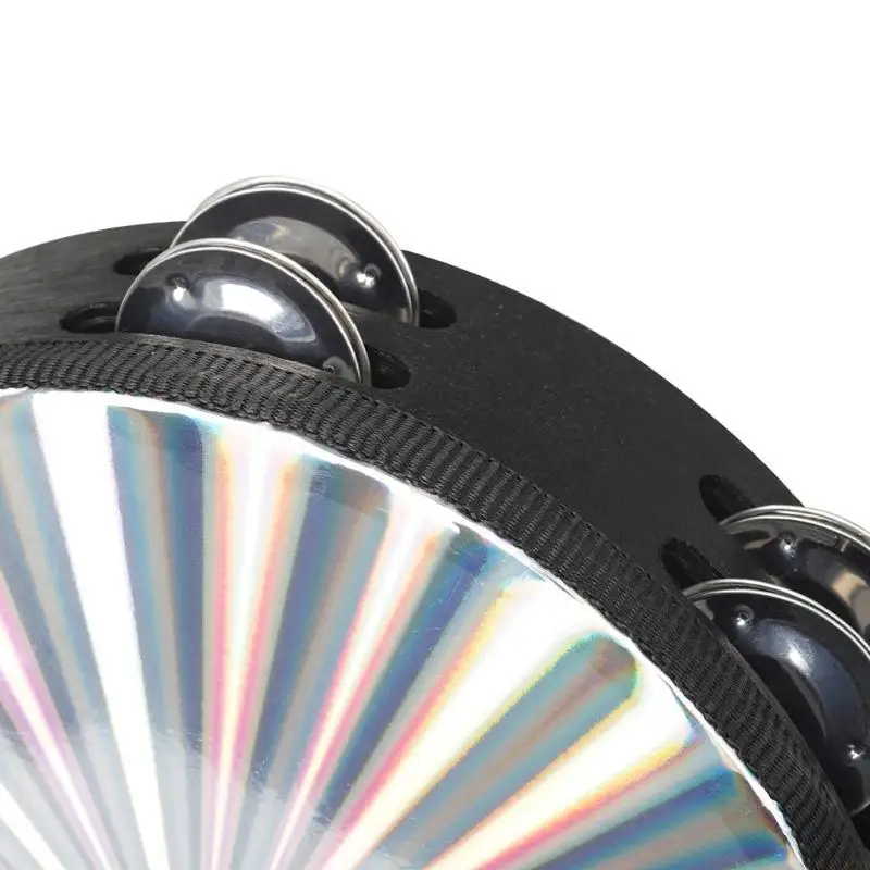 31BE Percussion Drum Tambourine Double Row Tambourine Round Form Musical Tambourine