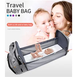 Leve portátil dobrável mamãe saco, berço cama, mochila de grande capacidade do bebê, sacos de fraldas, saco de fora, novo