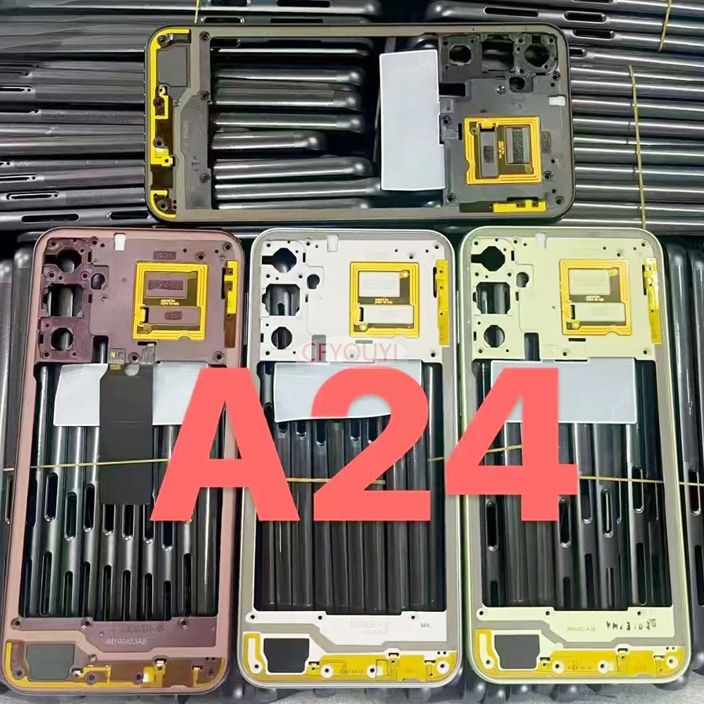 NEW Middle Housing Plate Frame Repair With Buttons Parts for Samsung Galaxy A24 SM-A245 A245 Back Housing Frame