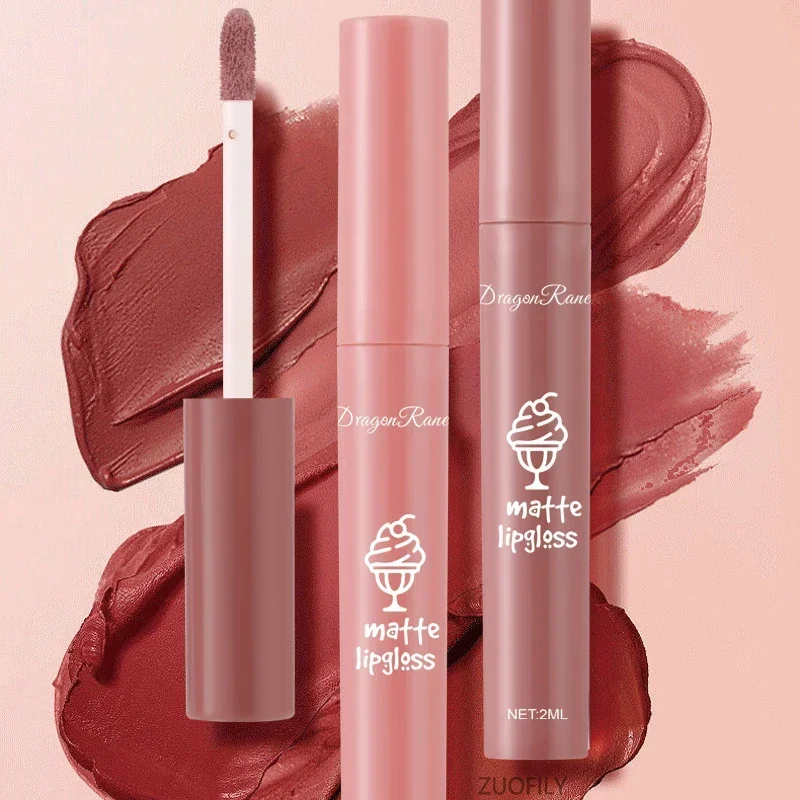 Matte Velvet Lip Gloss Waterproof Long-lasting Liquid Lipstick Cosmetic Beauty Non-stick Cup Makeup Gift