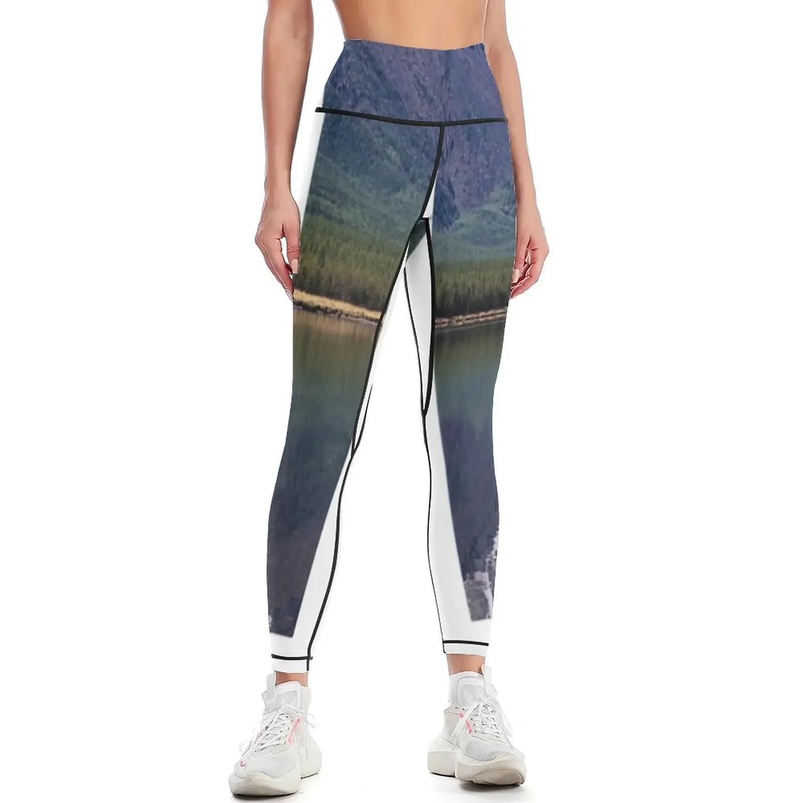 

P-145 Mountain and Sea Leggings high waist workout clothes for Sports pants woman harem pants Womens Leggings