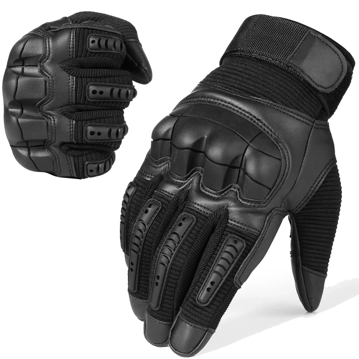 AliExpress mvptoo TouchScreen Tactical Full Finger Gloves Hard Rubber Paintball Airsoft Bicycle Combat PU Leather Anti-skid Cycling Work Glove Men