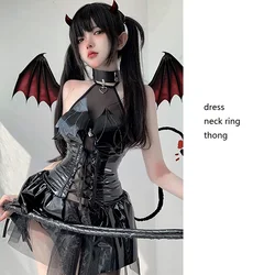 Dark Witch Hollow Sleeveless Christmas Costumes Demon Game Dress Bandage Sexy Lingerie Uniform Halloween Costumes For Women