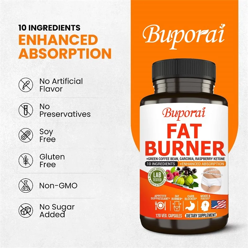 Fat Burner Supplement - Boosts Calorie Burning and Fat Metabolism, Supports Healthy Digestion and Detoxification