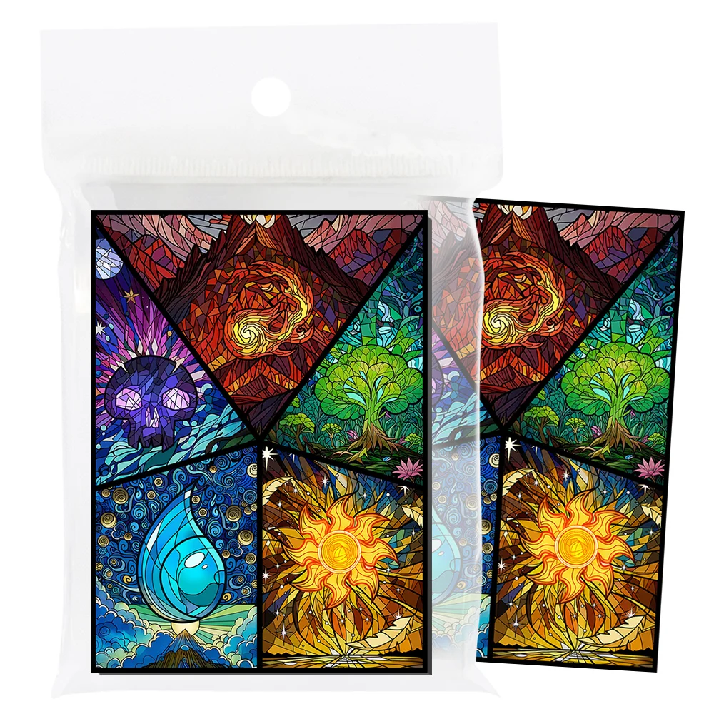 60 Stück 66x91mm Holographische Glas-Effekt Laser-Kartenhüllen Glänzende Spielkarten-Schutzhüllen für PKM/PTCG/TCG Spielkarten – Detail 7