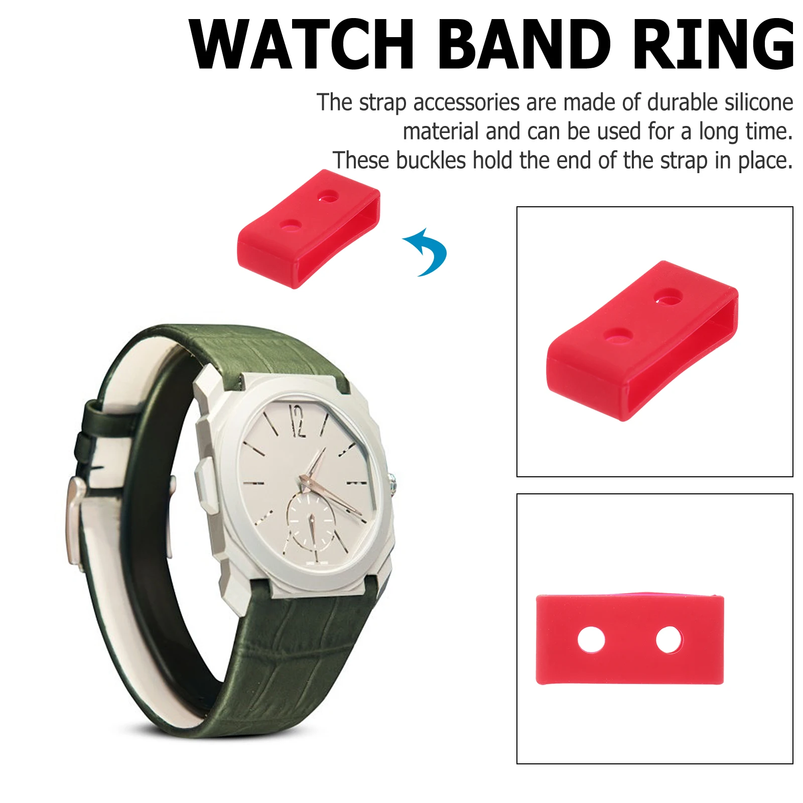 

3 Pcs Silicone Bezel Watch Band Loop Wristband Intelligent Strap Lopp Strao Ring