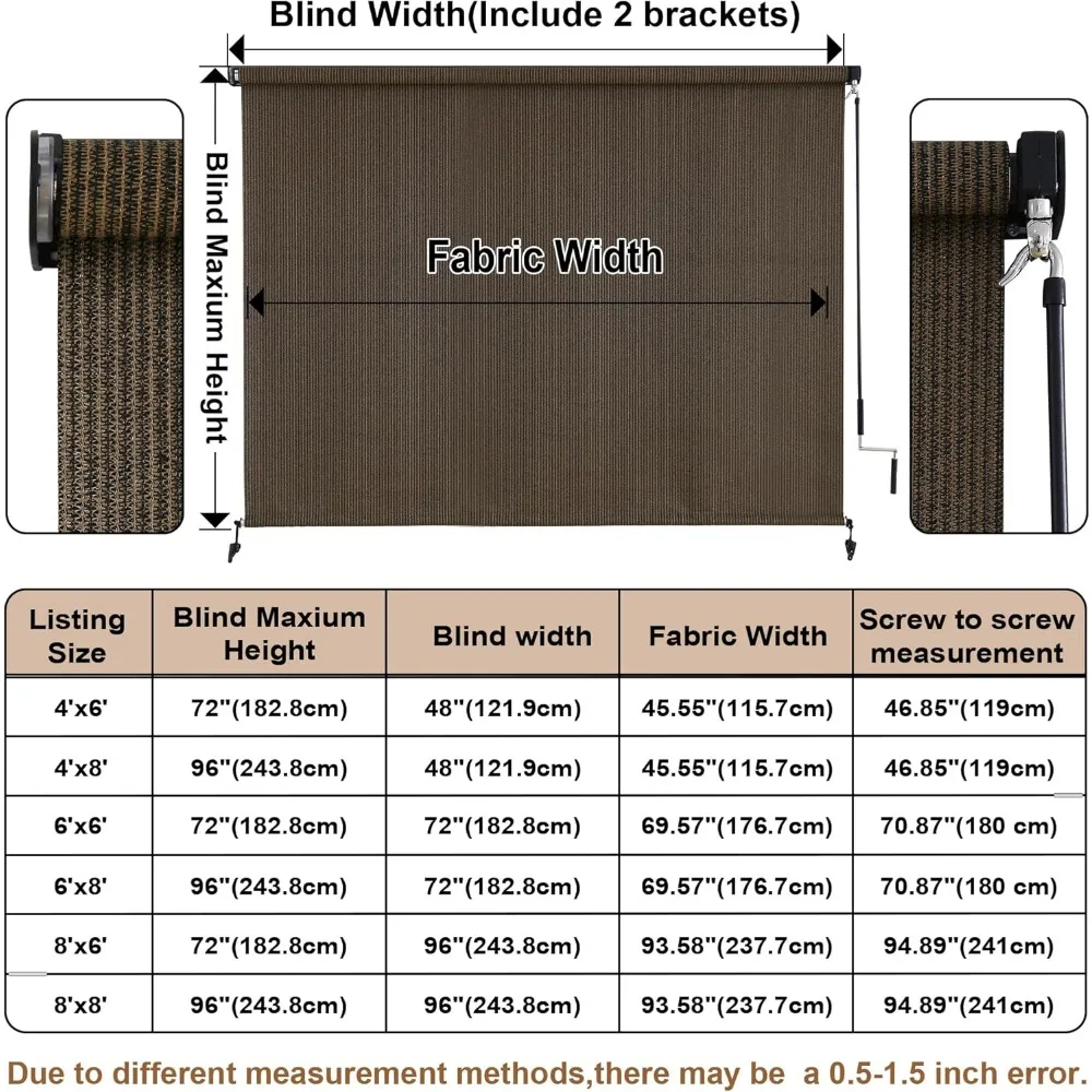 ستائر قابلة للطي للاستخدام الخارجي اللاسلكي للفناء والشرفة والعريشة والشرفة والفناء الخلفي - حلول ظلال متينة #3
