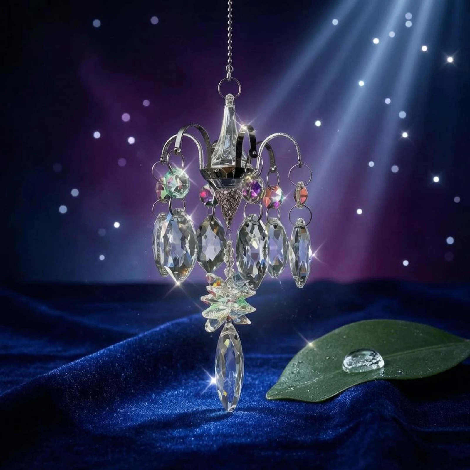 

Chandelier Crystal Ornament Rainbow Reflection Crystal Suncatcher Sun Catcher Faceted Room Decor Metal Chain for Sunny Location
