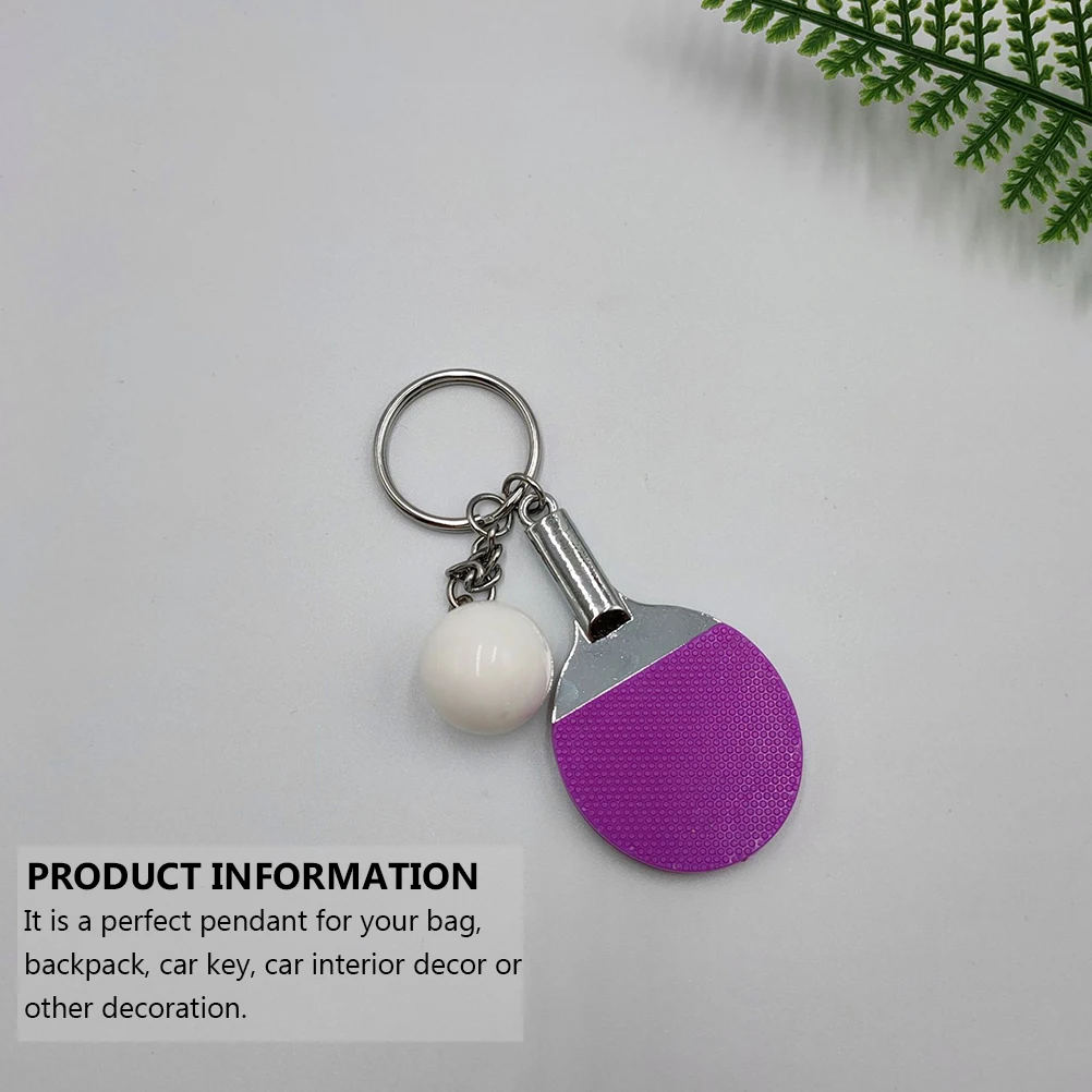 

4pcs Table Durable Plastic Metal Table Tennis Ceramic Pendant for Key Chain Decoration Pendant Bag Car Key Decor