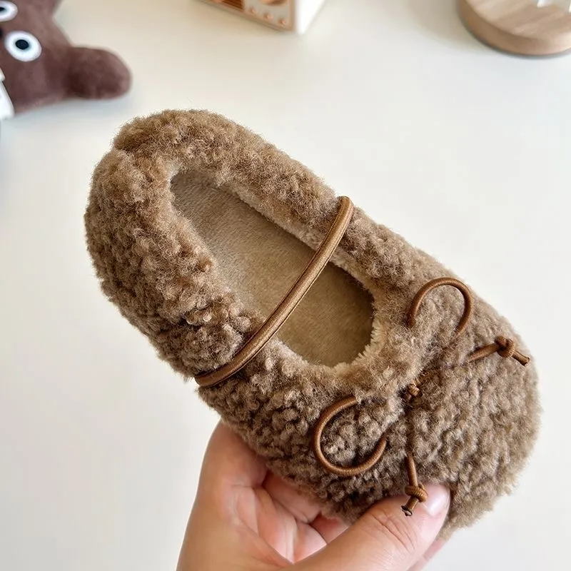Elegant Baby Girl Princess Bow Solid Shoes Hyoma Toddler Child Flat Shoes Soft Bottom Autumn Winter Birthday Party Baby Shoes view 5