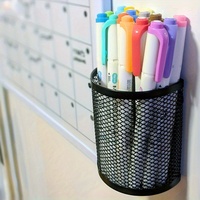 Magnetic Iron Storage Basket for Refrigerator-Semi-Circle Pen Holder & Organizer for Home and Office, Craftsmanship, Storage Box
