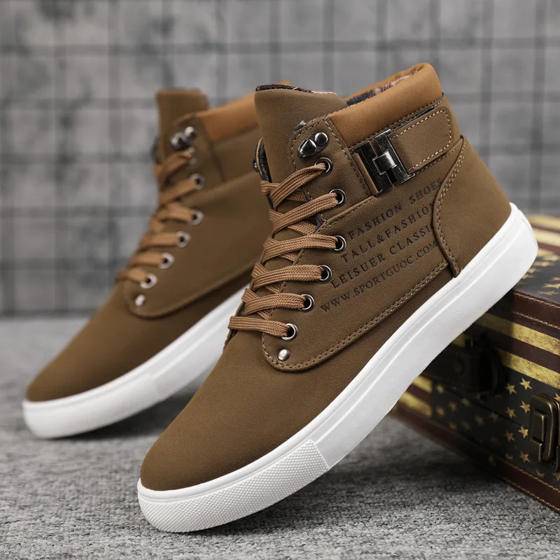 Canvas Ankle Boots for Man 2024 Fashion Casuals Men Shoes Winter Plush Warm Male Canvas Shoes Footwear Large Size 46 47