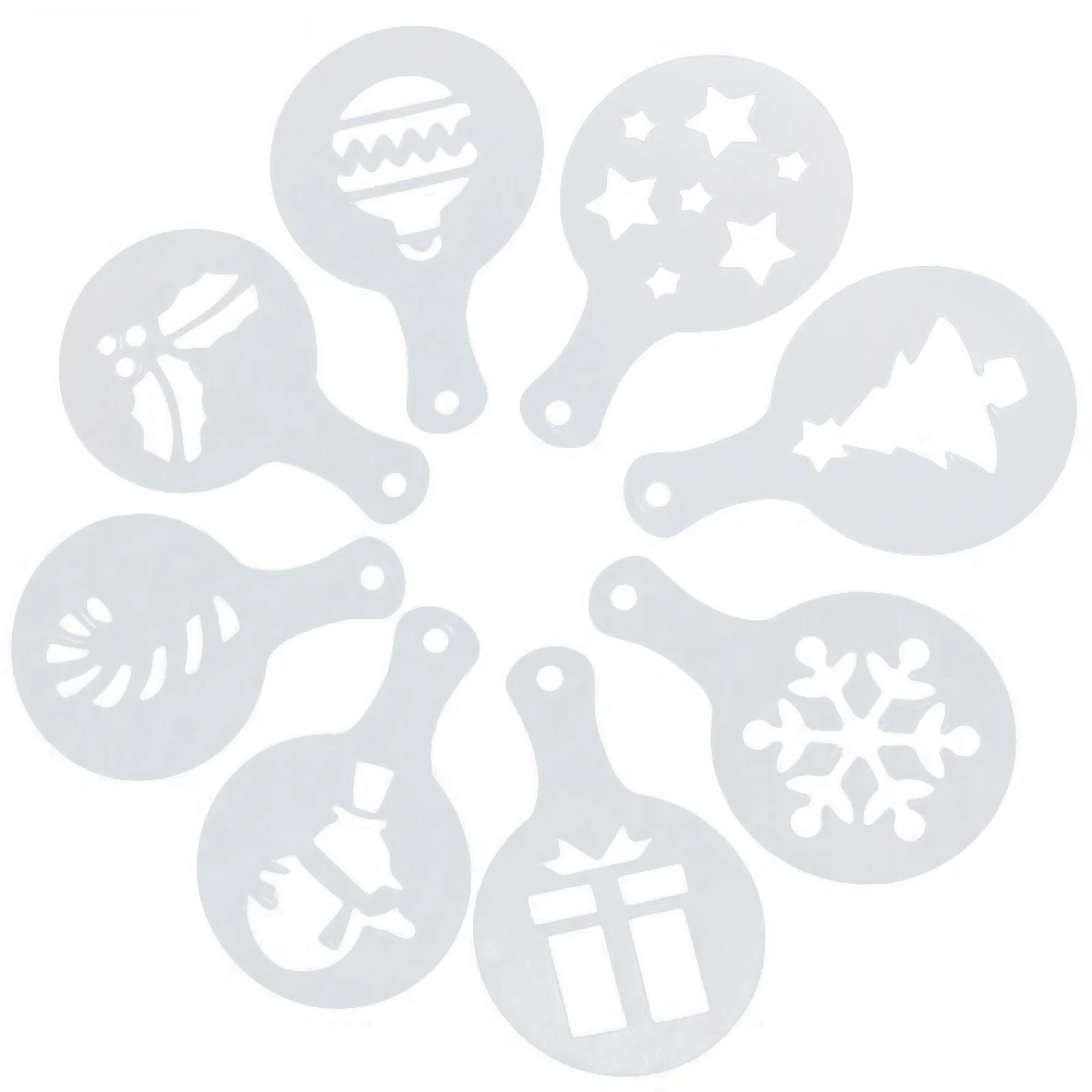 

8 pcs Christmas Fondant Mold Cake Decorating Stencil Food Grade Plastic Baking Tools For Diy Chocolate Candy Ice Cube Jelly