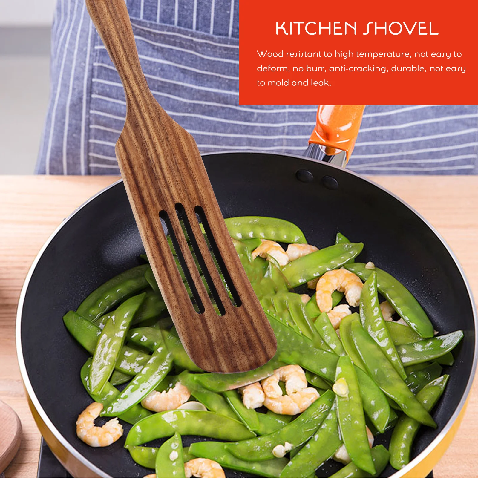 

Wooden Long Handle Spatula Non Stick Cooking Utensil For Kitchen Household Restaurant Use Wood Turner Multifunction