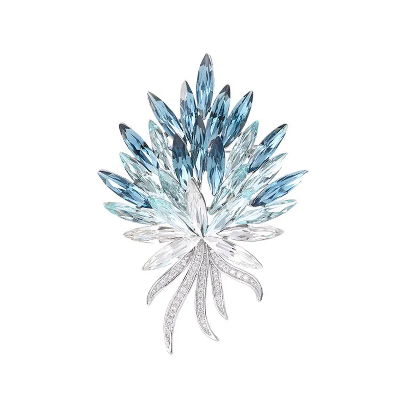Vintage Crystal Wheat Brooch LuxuryTemperament Women's Zircon Pearl Firework Dragonfly Butterfly Fish Phoenix Broochpins Jewelry view 6