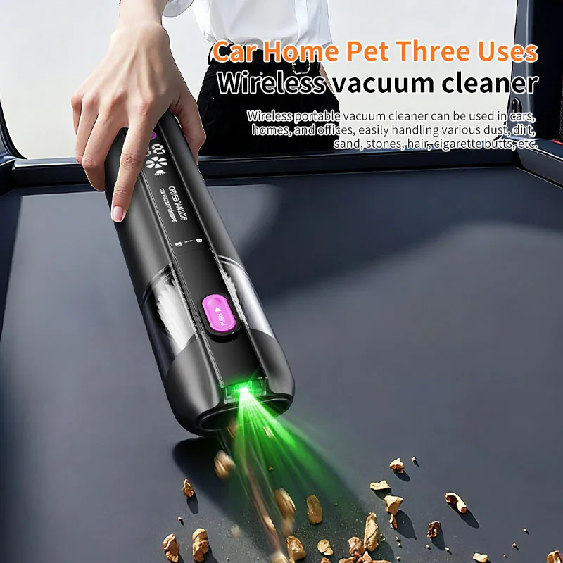 Car Vacuum Cleaner with Brushless Motor Handheld Vacuum Portable Cordless Compressed Air Duster for Car Home Office Pet