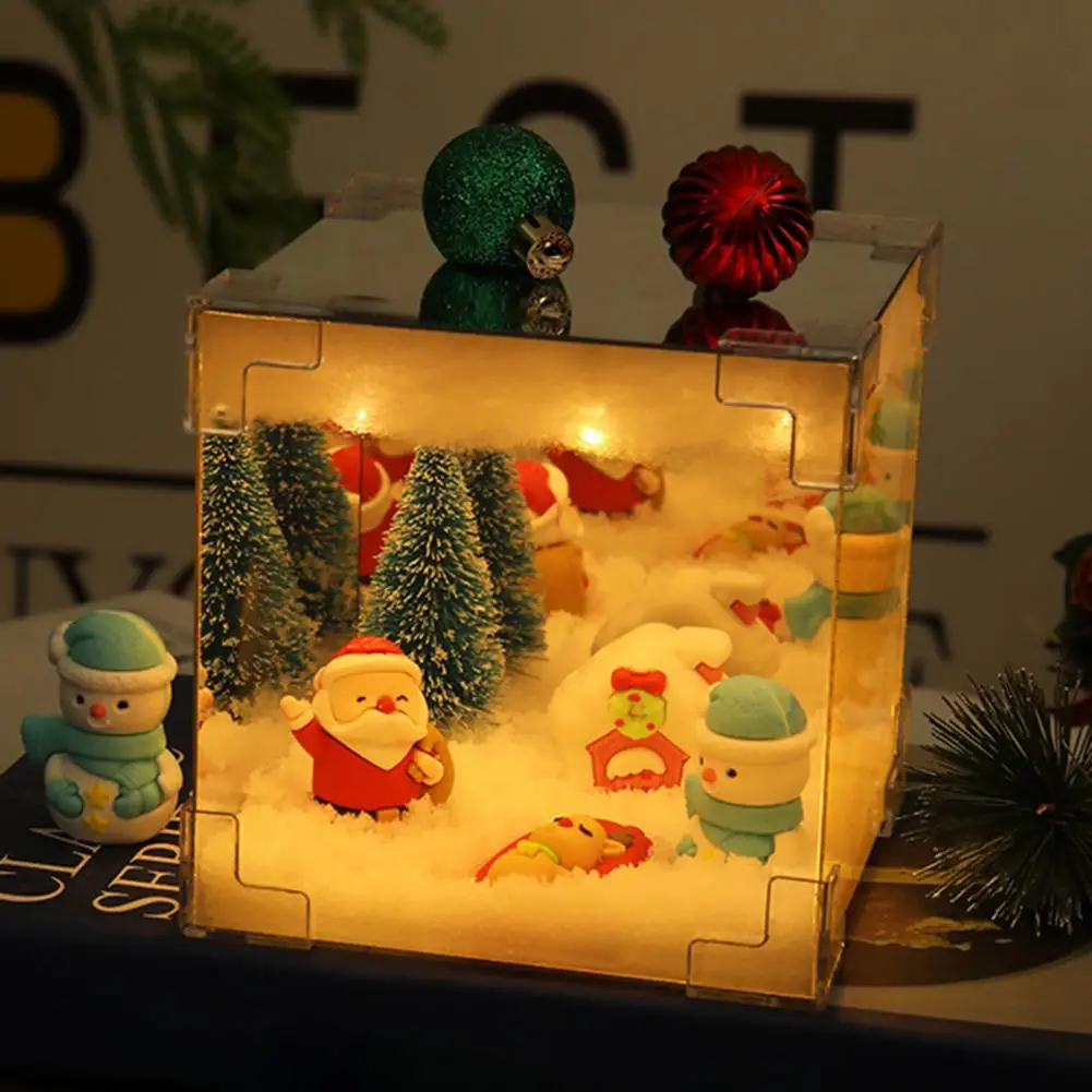 Kerst Sneeuwlandschap Nachtlampje Kerst Sneeuw Scène Nachtlampje Feestelijke Sneeuw Scène Nachtlampje USB Aangedreven Diy Ambachten Project