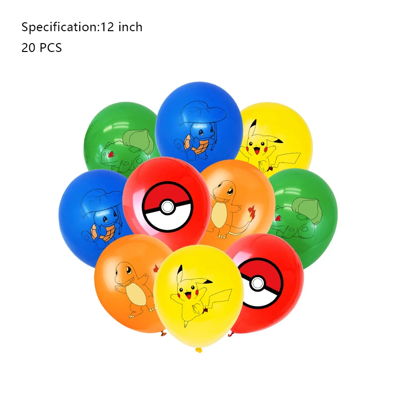 Pokemon Verjaardagsfeestje Decoratie Nieuwe Ligntning Pikachu Ballon Kid Event Supplies Wegwerp Servies Banner Achtergrond Plaat