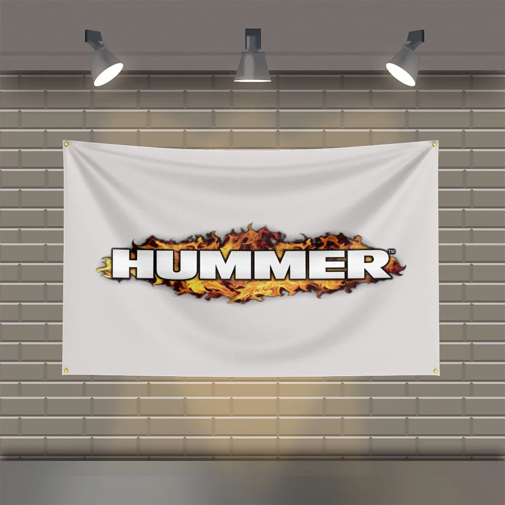 3x5 Ft H-Hummers Racing  Flag Polyester Printed Cars Flags for Room Garage Decor