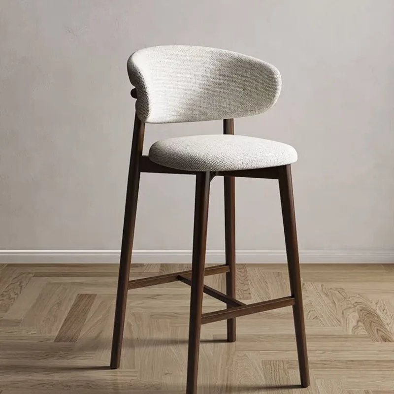 Ergonomic Bar Chair Computer Nordic Wooden Comfortable Bar Chair Soft Backrest Coffee Vintage Retro Silla Alta Hotel Furniture