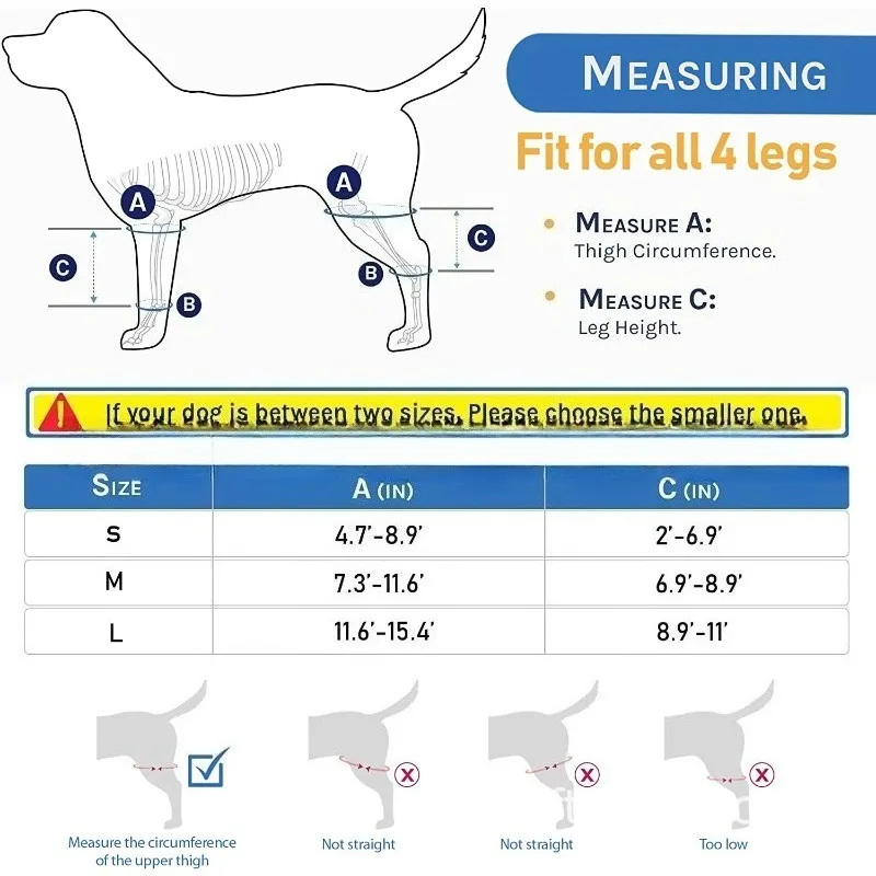 Dog Rear Leg Support Brace Knee Wrap Injured Dogs Post Surgery Recovery Joint Pain Relief Adjustable Reusable Canine Hind Leg