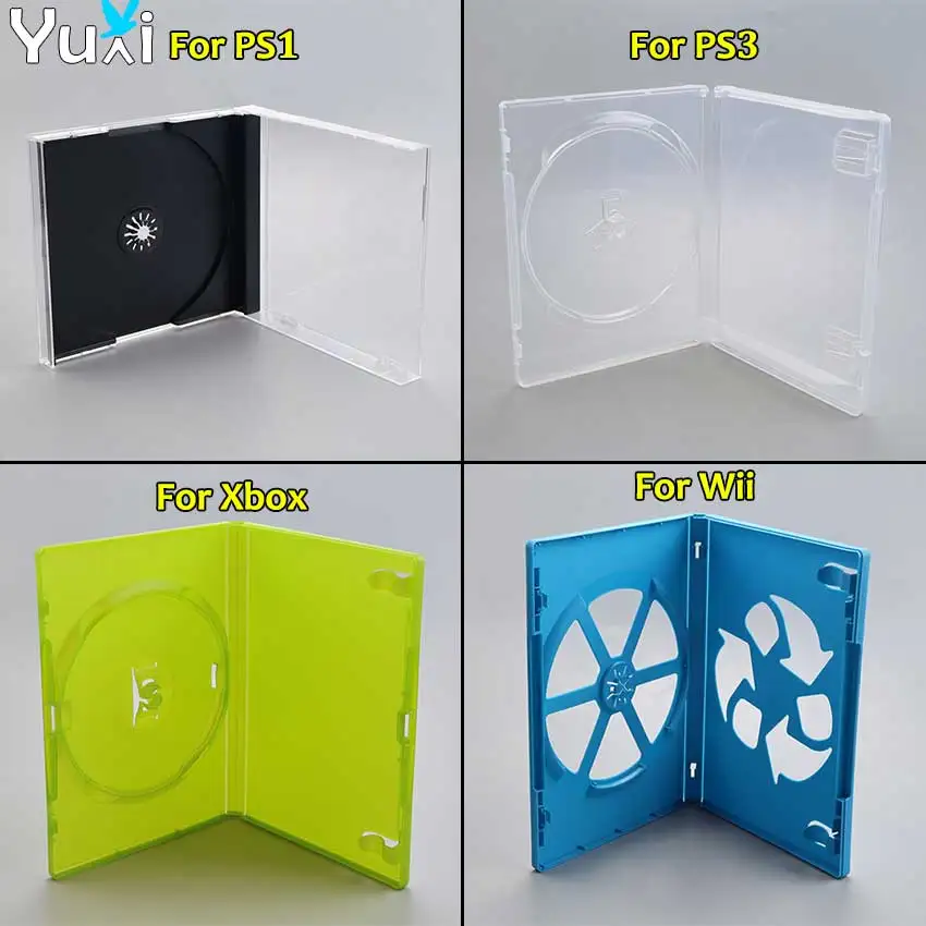 

YuXi 1pcs CD Game Case Cover Game Disk Holder CD DVD Discs Storage Protective Box For PS1 PS3 Xbox Wii