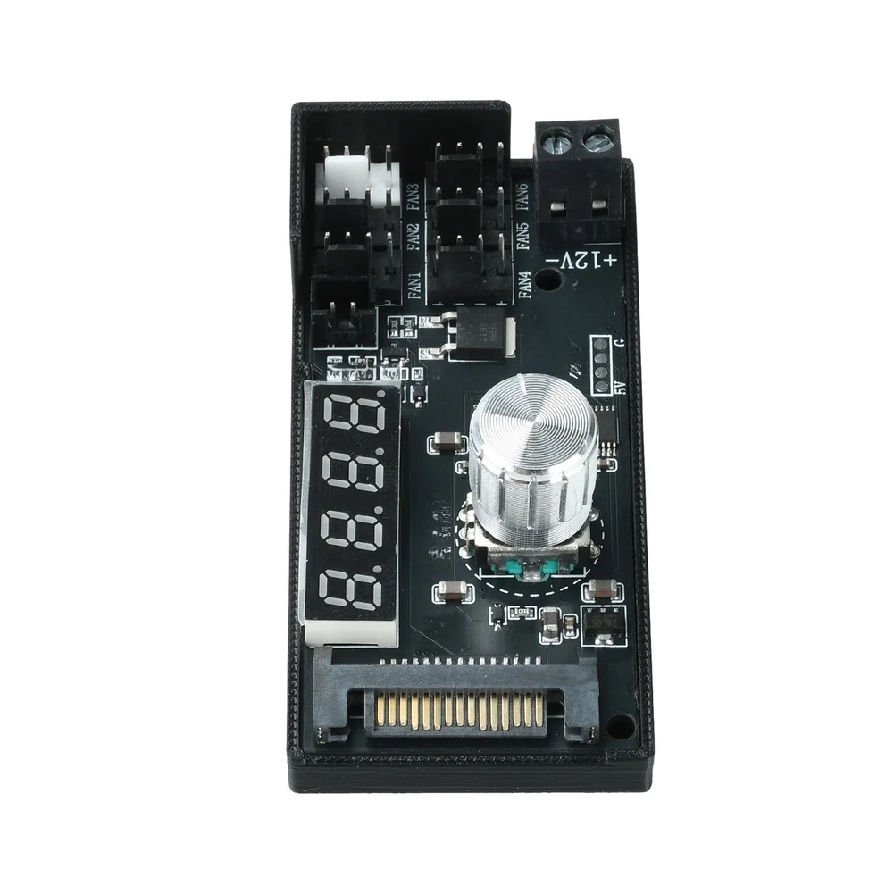 12V 5A 6 Channel For PWM Fan Controller With Digital Display Temperature Control For PC Computer Cooling System For SATA Power M