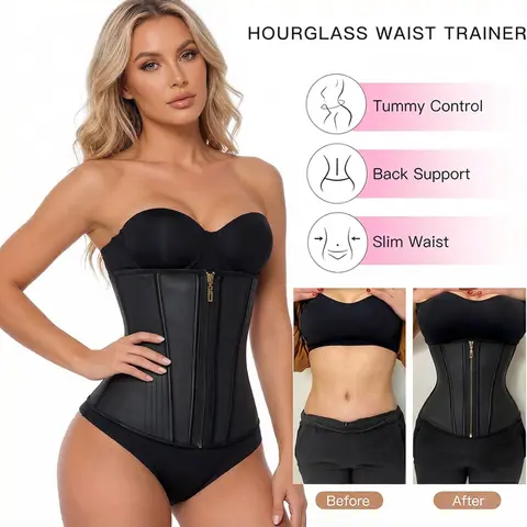Waist Trainer Tummy Control Shapewear Tummy Control Belly Contracting Postpartum Body Shaper Zipper Buckle Seamless
