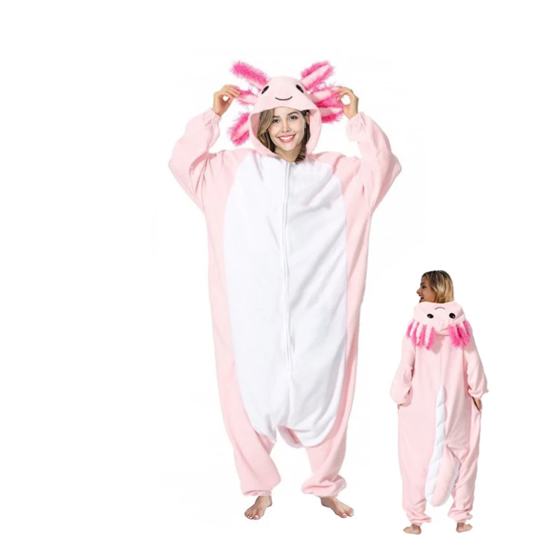 Adult animal costume pink salamander animal pajamas black one-piece pajamas girl Anime Birthday Gift Role Play Kigurumi costume