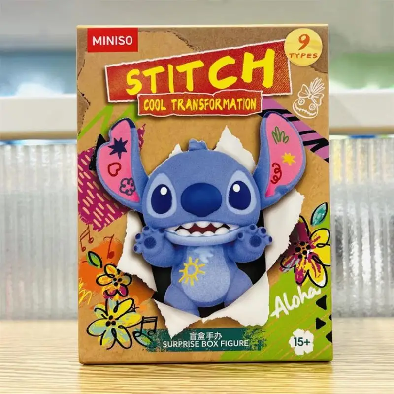 Miniso Stitch Blind Box Disney Lilo & Stitch Cool Transformation Series Blind Box เครื่องประดับโต๊ะน่ารัก