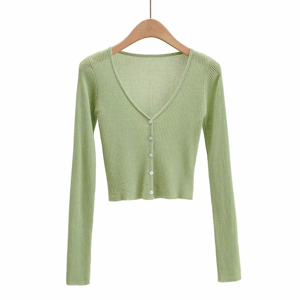 Capispalla estivo per ragazze Cardigan lungo lavorato a maglia sottile Sve ort Sle V-Ne Aria condizionata irt Multi-Color Street Sle