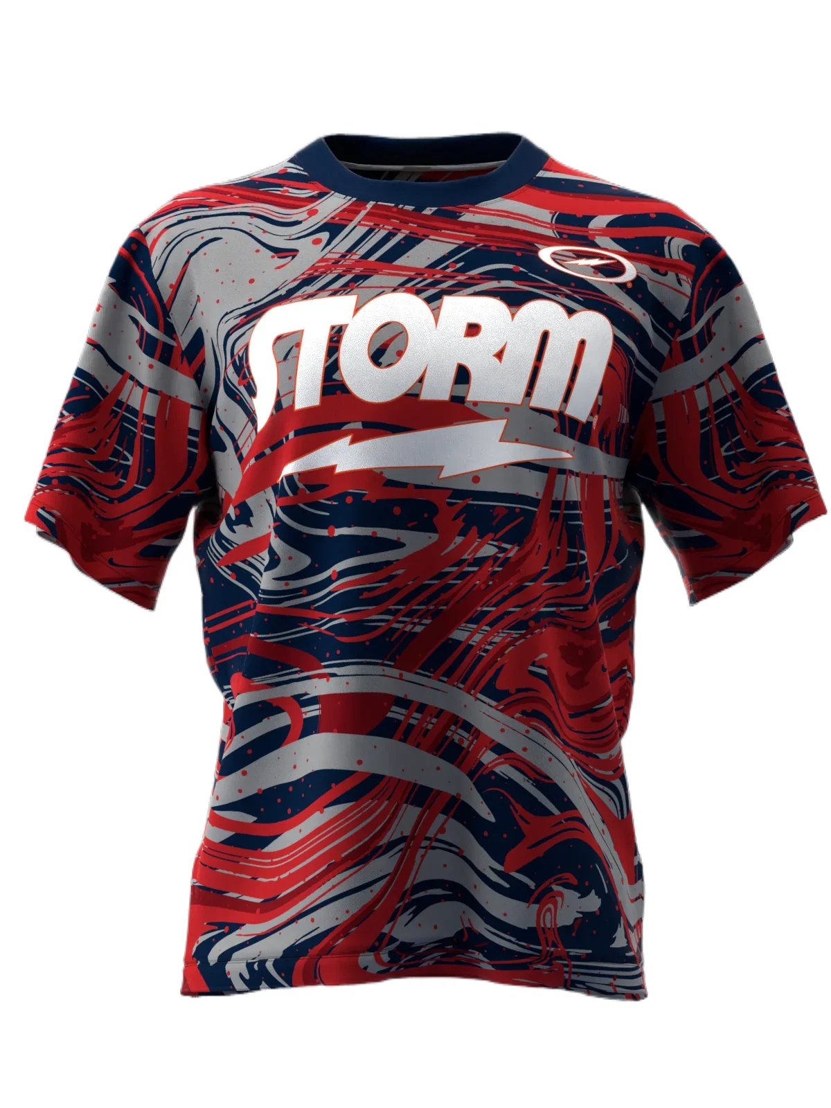 2026 Color Clash Bowling Top with Swirl Pattern, Energetic Bold Style for Team Competitions and Bowling Meetups