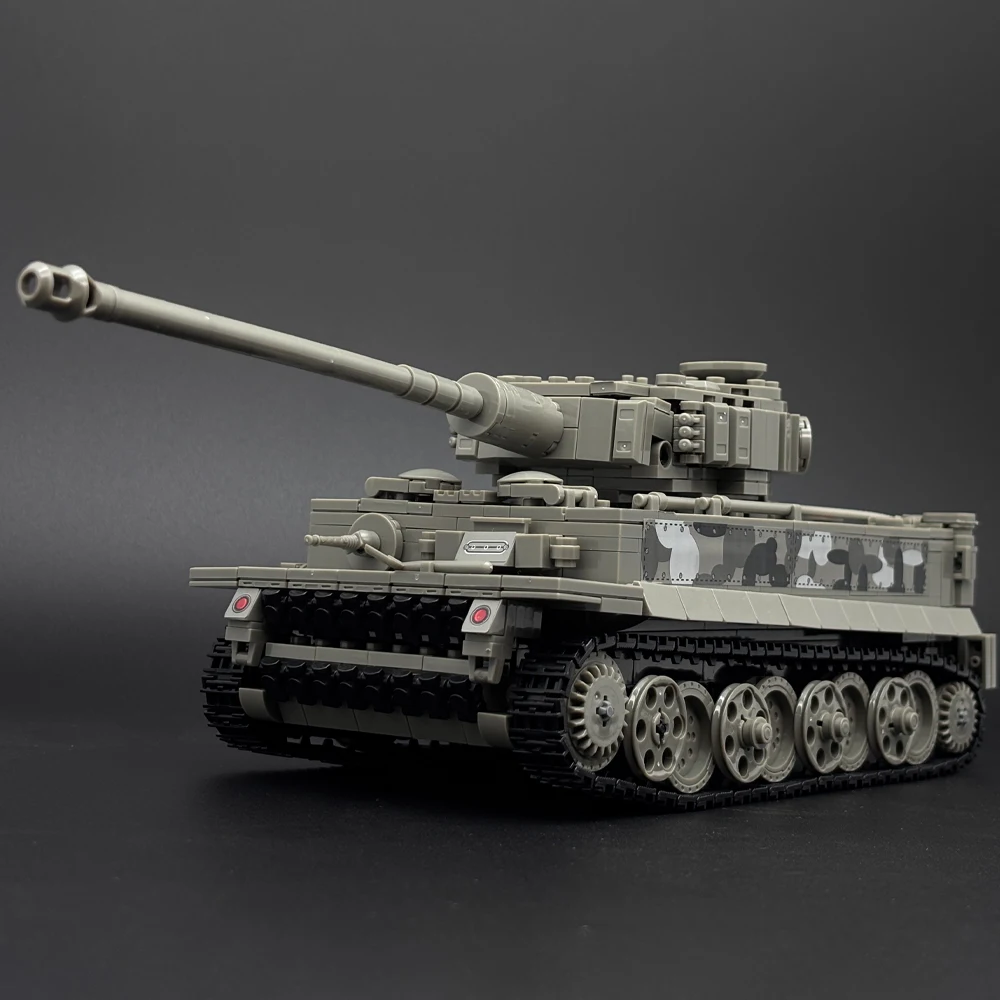 

WWII Tiger I Heavy Tank Building Blocks, Military Armored Vehicle Model Kit, 360 Rotating Turret Tank Toy, Gift for Boys Adults