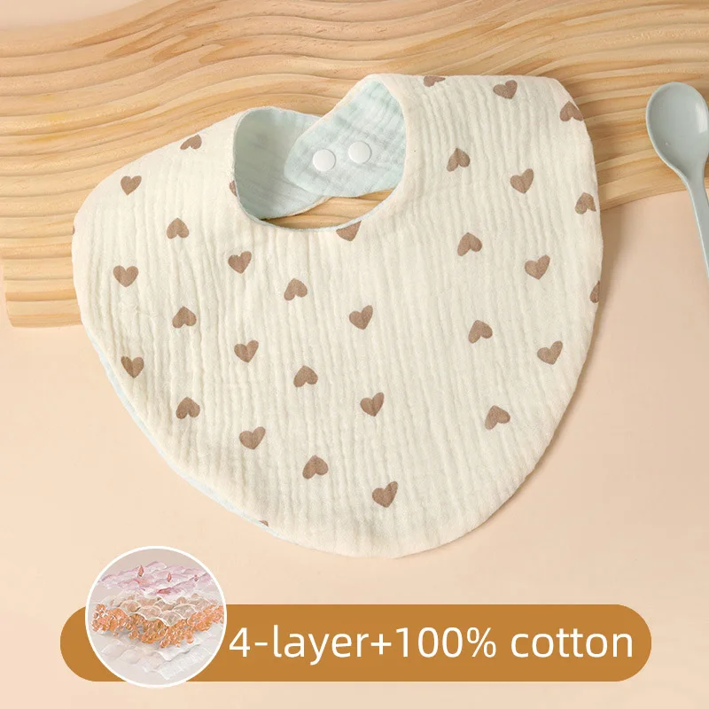 Pure Cotton Children Drool Towel Cartoon Print Infants Saliva Towels Egg Shape Baby Bibs Newborn Bandana Scarf Feeding Clothes