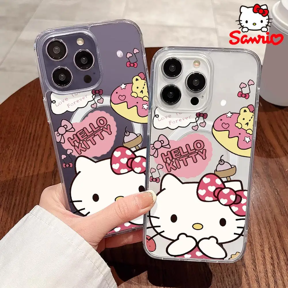 

Sanrio Hellokitty Phone Cases Fall Prevention Iphone 16/15/14/13/12/11 Woman Iphone Case Hello Kitty Cartoon Accessory