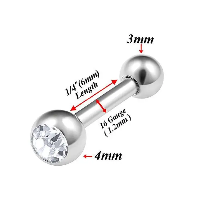 1Pc  Fashion Stainless Steel Mini Zircon Flower Cartilage Piercing Studs Earrings Tragus Piercing Earring For Women Man Jewelry