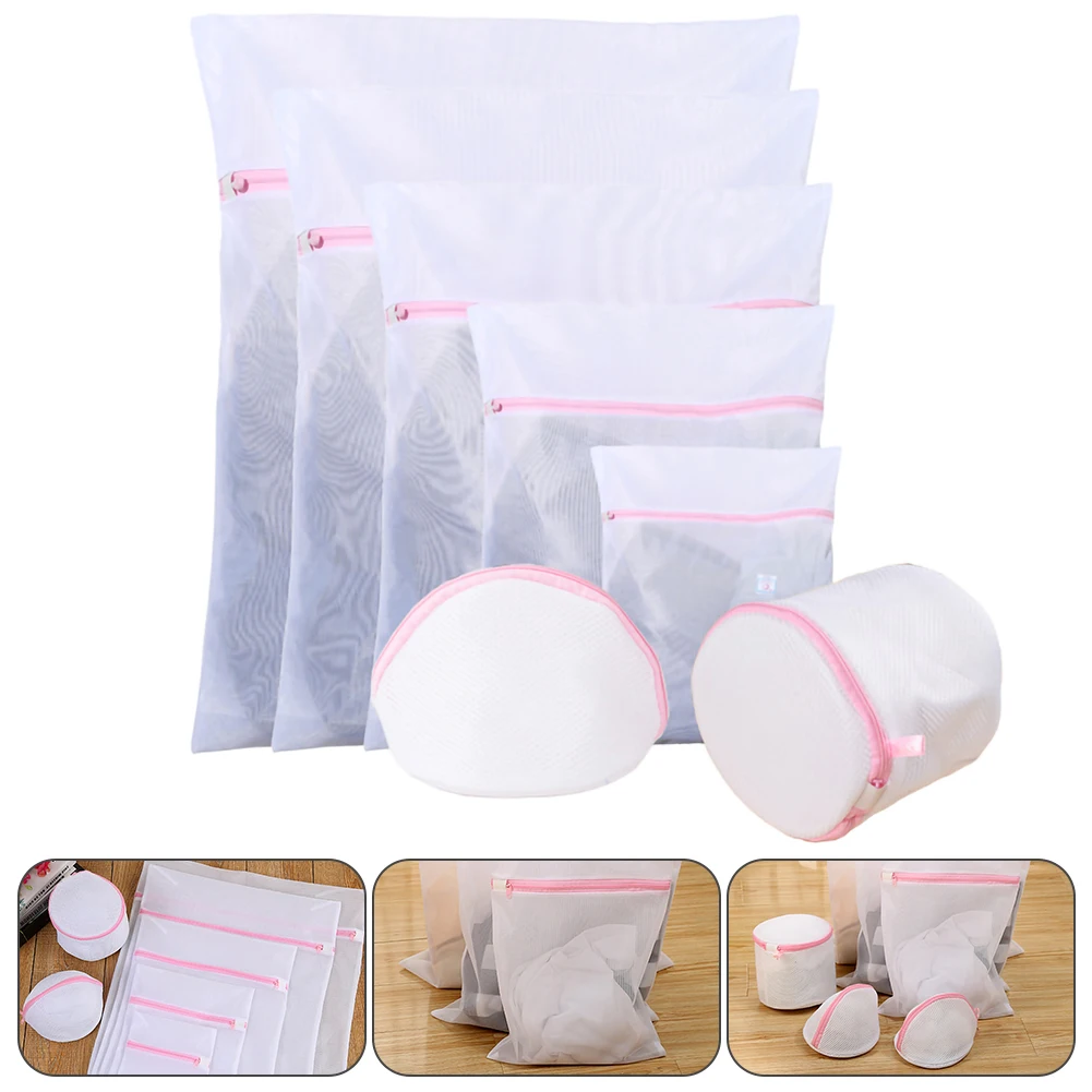 7Pcs Laundry Bag Set Home Thickening Washing Bag For Baby Clothes Underwear Sweaters Bras Household Accessories Laundry Tools