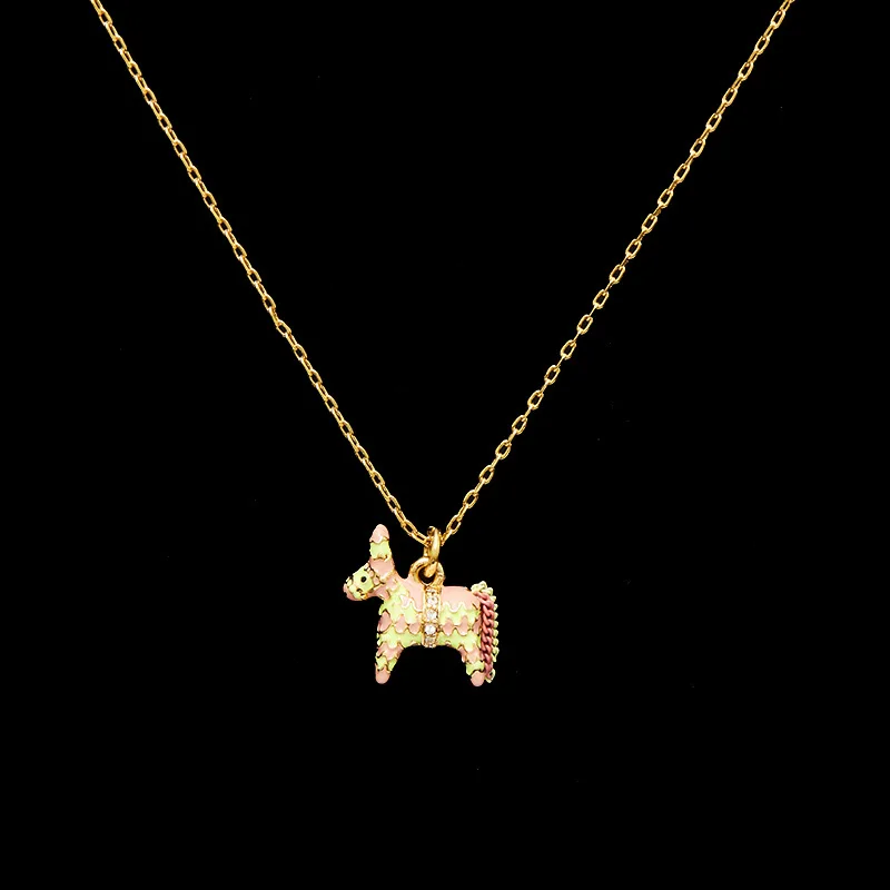 

1Pc Fashion Cute Colored Cartoon Pony Pendant Necklace for Women Sweet Romantic Party Jewelry Girlfriend Gifts