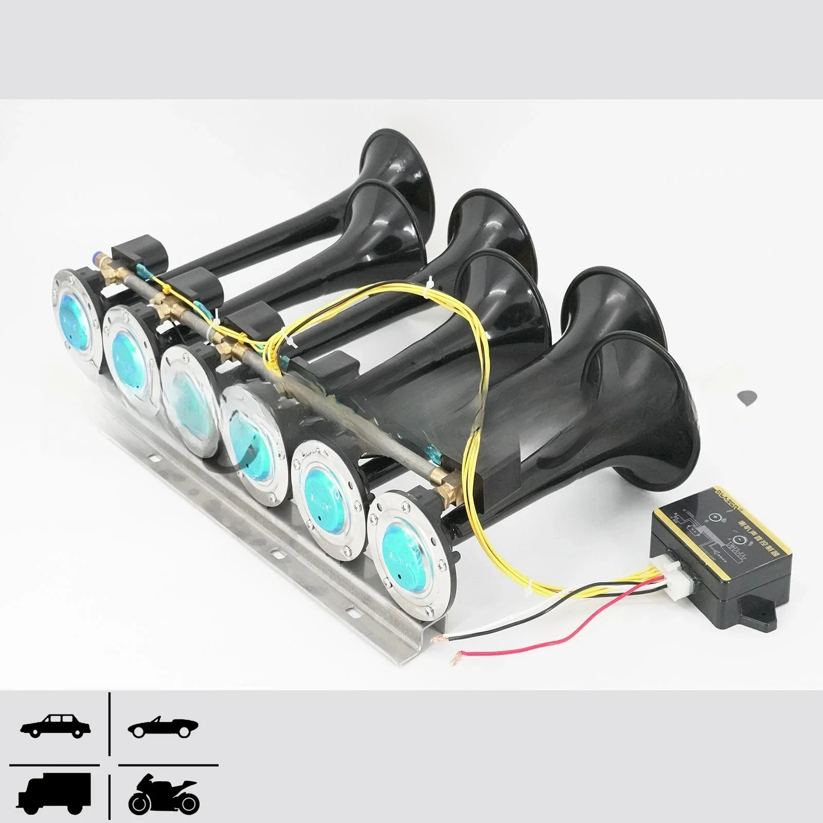 12V 24v Six Tube Thirty-six Tone Music Air Horn Pickup Truck Modified Internet Celebrities Send 24v By Default