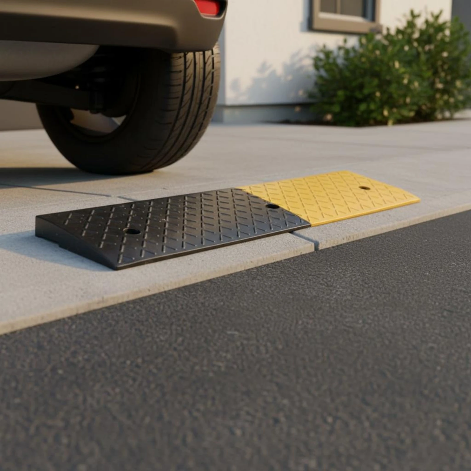 Rubber Curb Ramp Anti-Slip Curb Slope Pad Doorstep Car Ramp Weather-Proof High Load Capacity for Garage