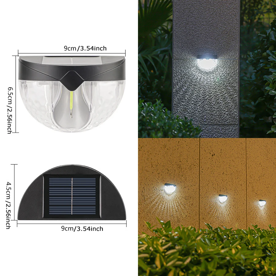 1-8Pcs LED Solar Light Wall Lamp tungsten lamp Waterproof Garden Stairs Balcony Solar Powered Lamps Outdoor Decoration Sunlight