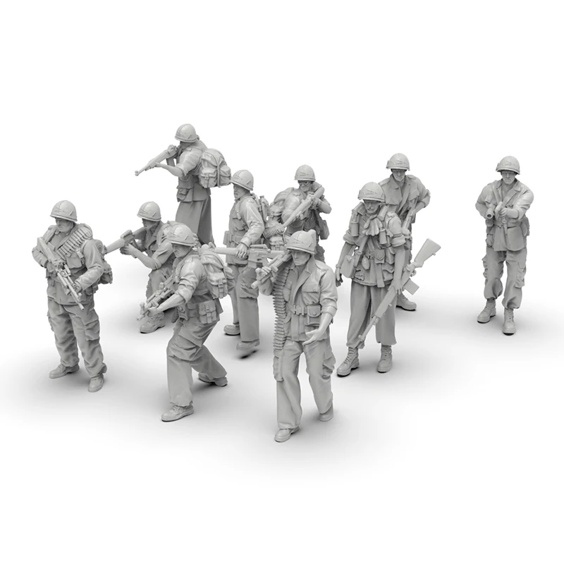 

1/72 1/64 1/35 Scale WWII US Soldier Resin Micro Miniature Figure White Model 3D Printed Model Toy Unassembled Unpainted Kit